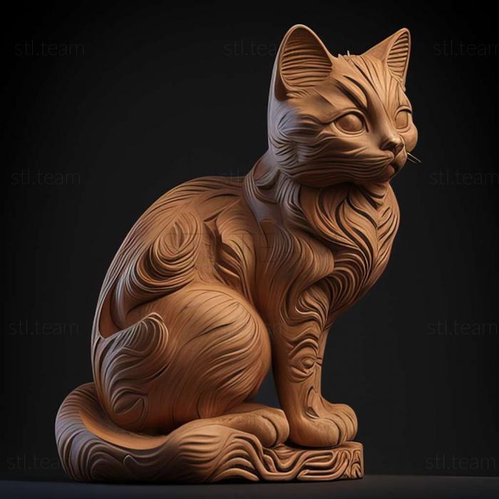 3D model Gli cat famous animal (STL)